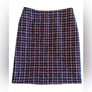 J. McLaughlin Navy and Rust Tweed Pencil Skirt
